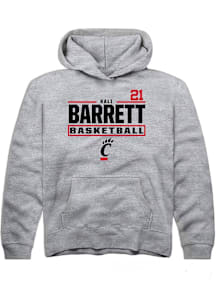 Kali Barrett Rally Cincinnati Bearcats Youth NIL Stacked Box Long Sleeve Player Hoodie Grey