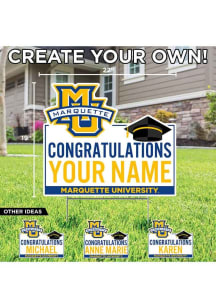 Marquette Golden Eagles Personalized Congratulations Grad Yard Sign - White