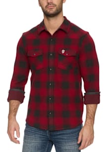 Indiana Hoosiers Mens Red Premont Western Hero Knit Long Sleeve Dress Shirt