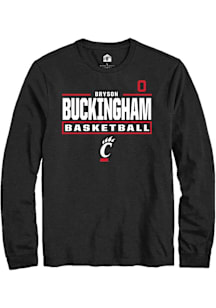 Bryson Buckingham Cincinnati Bearcats Black NIL Stacked Box Long Sleeve Player T Shirt