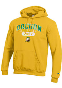Champion Oregon Ducks Mens Yellow Class of 2027 Powerblend Long Sleeve Hoodie