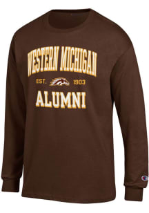 Mens Western Michigan Broncos Brown Champion Est Alumni Jersey Tee
