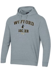 Under Armour Wofford Terriers Mens Grey Soccer Rival Long Sleeve Hoodie