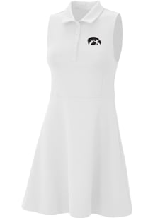 Womens Iowa Hawkeyes White Columbia Heat Seal Match Short Sleeve Dress