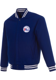 Philadelphia 76ers Mens Blue Reversible Wool Heavyweight Jacket