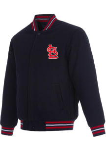 St Louis Cardinals Mens Navy Blue Reversible Wool Heavyweight Jacket