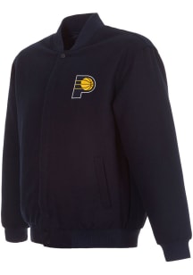 Indiana Pacers Mens Navy Blue Reversible Wool Heavyweight Jacket
