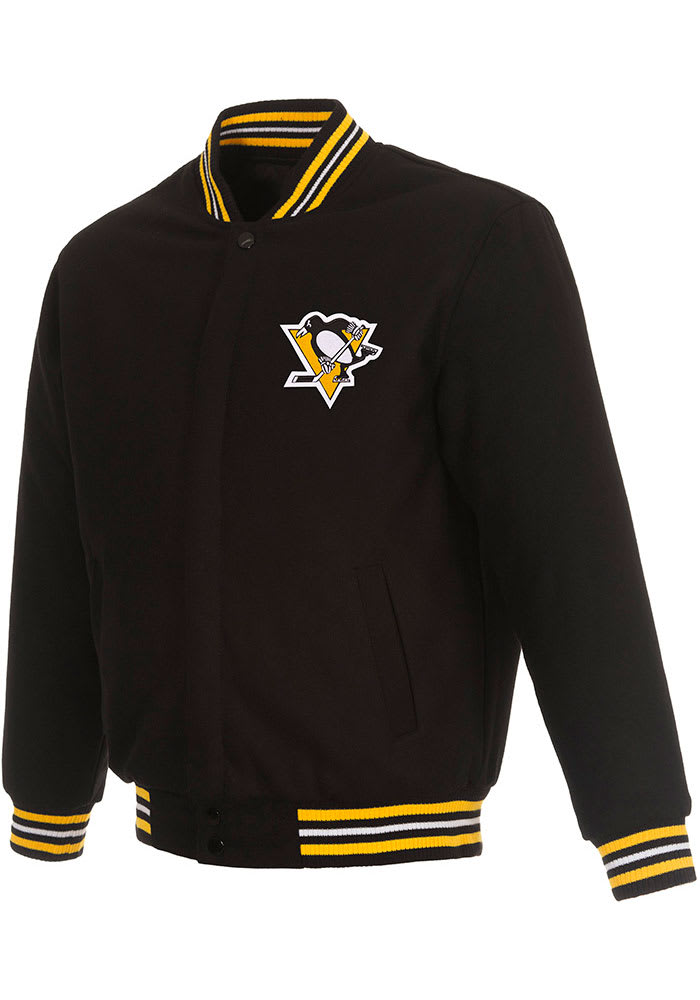 Pittsburgh Penguins Mens Black Reversible Wool Heavyweight Jacket