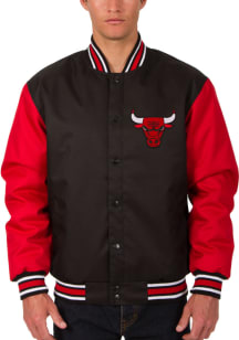 Chicago Bulls Mens Black Poly Twill Medium Weight Jacket