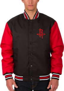 Houston Rockets Mens Black Poly Twill Medium Weight Jacket