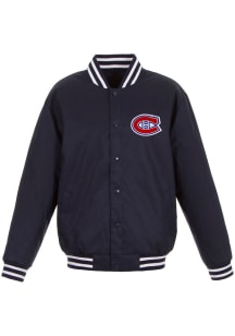 Montreal Canadiens Mens Navy Blue Poly Twill Medium Weight Jacket