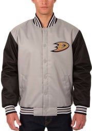 Anaheim Ducks Mens Grey Poly Twill Medium Weight Jacket