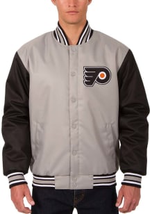 Philadelphia Flyers Mens Grey Poly Twill Medium Weight Jacket