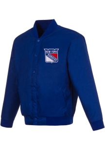 New York Rangers Mens Grey Poly Twill Medium Weight Jacket