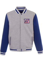 New York Giants Mens Grey Reversible Fleece Medium Weight Jacket
