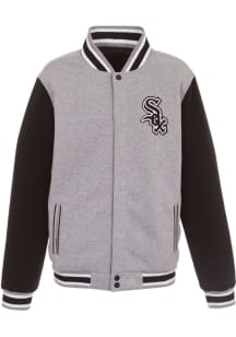 Chicago White Sox Mens Grey Reversible Fleece Medium Weight Jacket