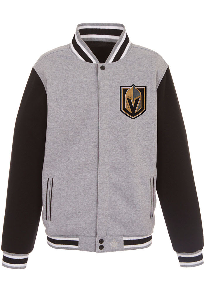 Vegas Golden Knights Mens Grey Reversible Fleece Medium Weight Jacket