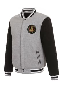 Atlanta United FC Mens Grey Reversible Fleece Medium Weight Jacket