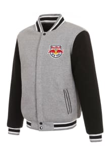 New York Red Bulls Mens Grey Reversible Fleece Medium Weight Jacket