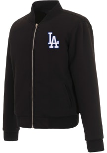 Los Angeles Dodgers Womens Black Reversible Fleece Zip Up Medium Weight Jacket