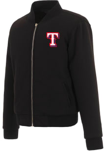 Texas Rangers Womens Black Reversible Fleece Zip Up Medium Weight Jacket