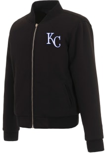 Kansas City Royals Womens Black Reversible Fleece Zip Up Medium Weight Jacket