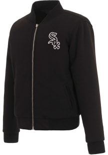 Chicago White Sox Womens Black Reversible Fleece Zip Up Medium Weight Jacket