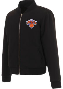 New York Knicks Womens Black Reversible Fleece Zip Up Medium Weight Jacket