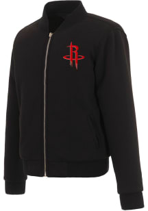 Houston Rockets Womens Black Reversible Fleece Zip Up Medium Weight Jacket