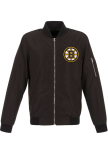 Boston Bruins Mens Black Nylon Bomber Light Weight Jacket