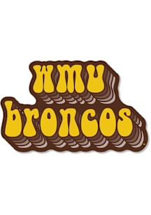 Brown Western Michigan Broncos 2&quot; Stacked Bubble Text Dizzler Stickers