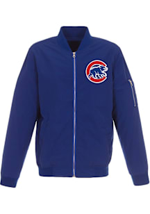 Chicago Cubs Mens Navy Blue Nylon Bomber Light Weight Jacket