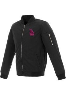 Los Angeles Dodgers Mens Pink Nylon Bomber Light Weight Jacket