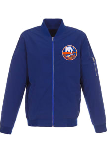 New York Islanders Mens Blue Nylon Bomber Light Weight Jacket