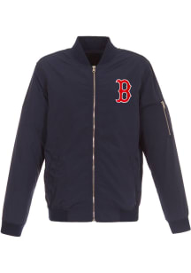 Boston Red Sox Mens Navy Blue Nylon Bomber Light Weight Jacket