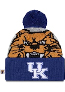 New Era Kentucky Wildcats Blue DL Mascot Pom Cuff Mens Knit Hat