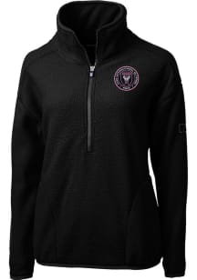 Cutter and Buck Inter Miami CF Womens Black Cascade Sherpa Qtr Zip