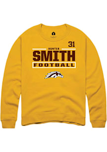 Hunter Smith Western Michigan Broncos Mens Gold Football NIL Stacked Box Player Crew