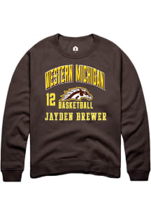 Jayden Brewer Western Michigan Broncos Mens Brown NIL Arch Logo Player Crew