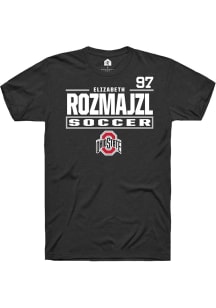 Elizabeth Rozmajzl Rally Mens Black Ohio State Buckeyes NIL Stacked Box Player T Shirt