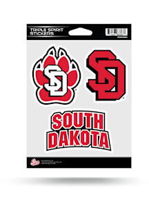 South Dakota Coyotes Triple Spirit Auto Decal - Red