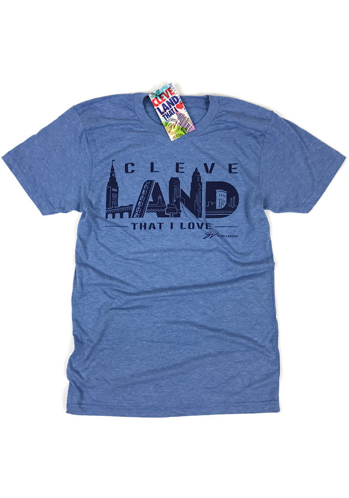 GV Art + Design Blue Cleveland Landmarks Short Sleeve T Shirt