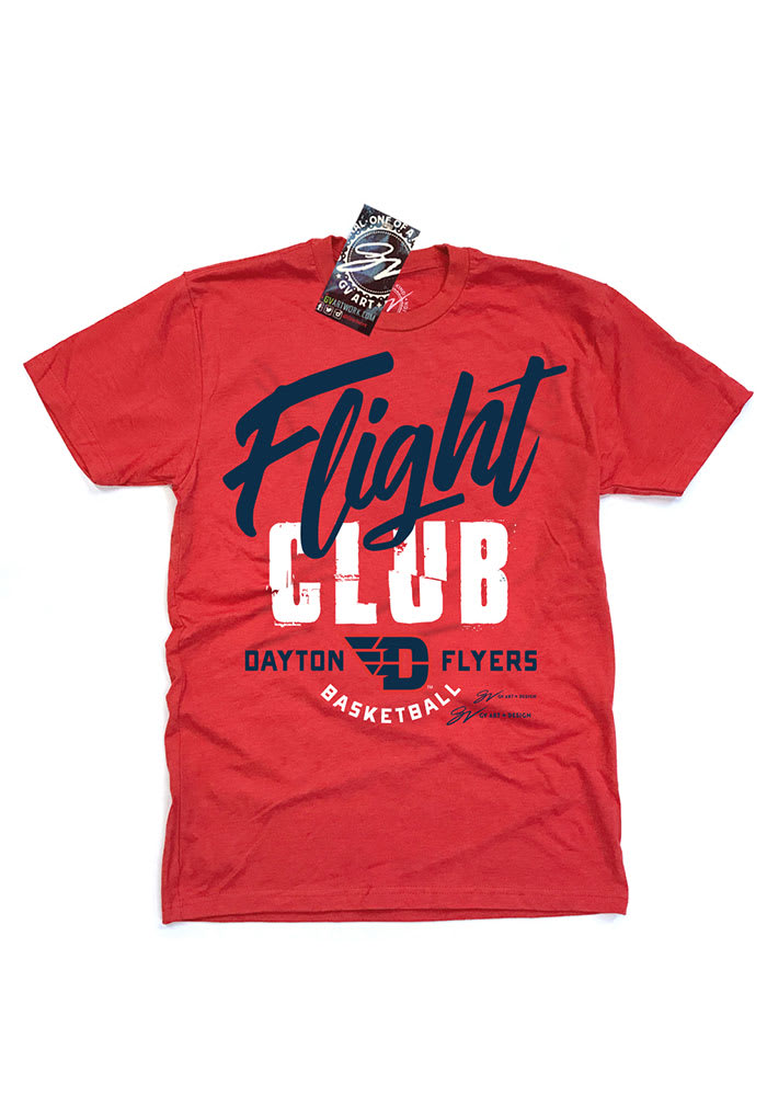 GV Art + Design Dayton Flyers Red Flight Club Short Sleeve Fashion T Shirt