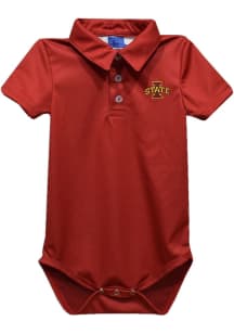 Vive La Fete Iowa State Cyclones Baby Cardinal Team Short Sleeve One Piece Polo