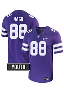 Erwin Nash K-State Wildcats Youth Purple Nike NIL Name And Number Football Jersey