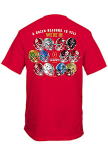 Texas Tech Red Raiders Red 2025 CFP 12 Team Helmets Short Sleeve T Shirt