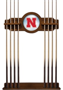 Brown Nebraska Cornhuskers Solid Wood Cue Rack Pool Cue