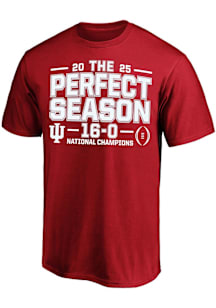 Indiana Hoosiers Mens Red 2025 College Football National Champions Perfect Season Big and Tall T-S..