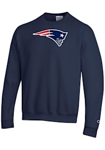 Champion New England Patriots Mens Navy Blue Powerblend Long Sleeve Crew Sweatshirt