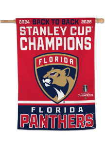 Florida Panthers 2025 NHL Stanley Cup Champions 1 Sided Banner - Red